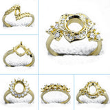 14k Plated Women's Ring Blank Base Bracket Tray DIY Setting Jewelry Findings