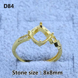 14k Plated Women's Ring Blank Base Bracket Tray DIY Setting Jewelry Findings
