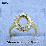 14k Plated Women's Ring Blank Base Bracket Tray DIY Setting Jewelry Findings