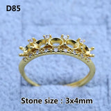 14k Plated Women's Ring Blank Base Bracket Tray DIY Setting Jewelry Findings
