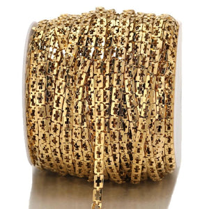1m Stainless Steel Double-layer Hollow Cross Chain for DIY Necklaces