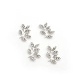 20 PCS 17x25mm Crystal Rhinestones Leaf Branches Alloy Accessories