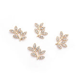 20 PCS 17x25mm Crystal Rhinestones Leaf Branches Alloy Accessories