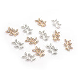 20 PCS 17x25mm Crystal Rhinestones Leaf Branches Alloy Accessories