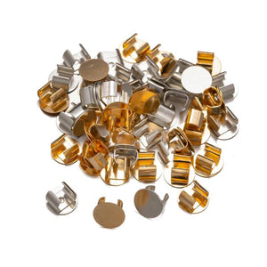 100pcs 8mm Hair Ring Clip Blank Base for Rubber Bands Buckle DIY Jewelry Making