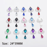 10pcs Flat Bottom Alloy Rhinestone Crown Pendant Accessories