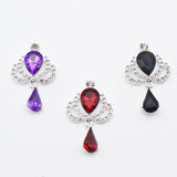 10pcs Flat Bottom Alloy Rhinestone Crown Pendant Accessories