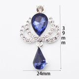 10pcs Flat Bottom Alloy Rhinestone Crown Pendant Accessories