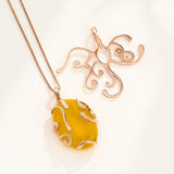 36x47 MM Amber Wax Pine Stone Pendant Bezel Base for DIY Jewelry Making