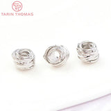 10PCS 24K Brass Irregular Beads 4x5MM Hole 2MM High DIY Jewelry Findings