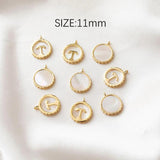 2PCS 14k Plated Moon Star Shell Necklace Pendant DIY Earrings