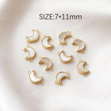 2PCS 14k Plated Moon Star Shell Necklace Pendant DIY Earrings
