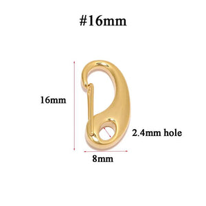 5pcs Stainless Steel D Lobster Clasps Spring Hooks Key Chains Bags Snap-fastener