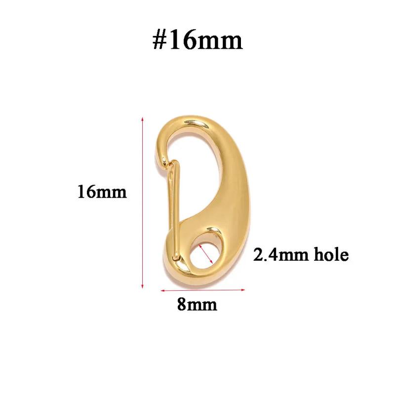 5pcs Stainless Steel D Lobster Clasps Spring Hooks Key Chains Bags Snap-fastener