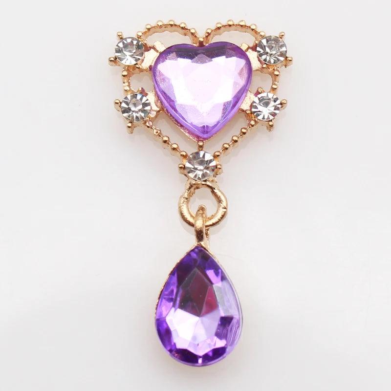 10pcs Heart Shaped Acrylic Droplet Pendant Hairpin Decor