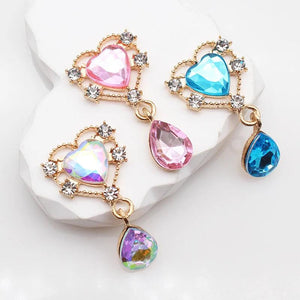 10pcs Heart Shaped Acrylic Droplet Pendant Hairpin Decor