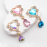 10pcs Heart Shaped Acrylic Droplet Pendant Hairpin Decor