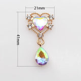 10pcs Heart Shaped Acrylic Droplet Pendant Hairpin Decor