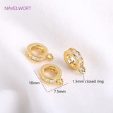 14K Plated Zircon Round Pendant Bail for Jewelry Making