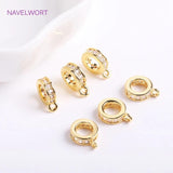 14K Plated Zircon Round Pendant Bail for Jewelry Making