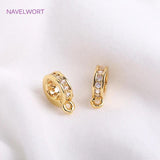 14K Plated Zircon Round Pendant Bail for Jewelry Making