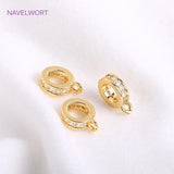 14K Plated Zircon Round Pendant Bail for Jewelry Making