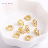 14K Plated Zircon Round Pendant Bail for Jewelry Making