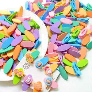 10/20pcs Acrylic Hairpin Colored Oval Girls Hairclip DIY Kids Hair Accessories