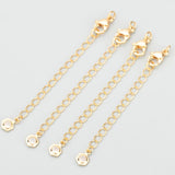 18k Plated Copper Zircon Necklace Extender 6pcs
