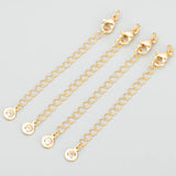 18k Plated Copper Zircon Necklace Extender 6pcs