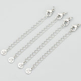 18k Plated Copper Zircon Necklace Extender 6pcs