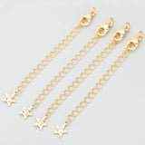 18k Plated Copper Zircon Necklace Extender 6pcs