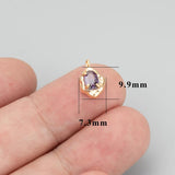 18k Rhodium Plated Zircon Charms DIY Pendants