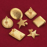 10pcs Stainless Steel Oval Star Plated Base for Earrings Making