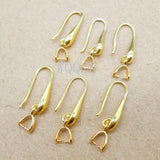 10PCS 925 Silver/18K Smooth Women's Ear Hook Earrings DIY Jewelry Making