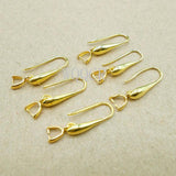 10PCS 925 Silver/18K Smooth Women's Ear Hook Earrings DIY Jewelry Making