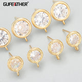18k Rhodium Plated Zircon Handmade Charms DIY Earrings