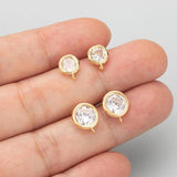 18k Rhodium Plated Zircon Handmade Charms DIY Earrings