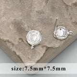 18k Rhodium Plated Zircon Handmade Charms DIY Earrings