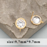 18k Rhodium Plated Zircon Handmade Charms DIY Earrings