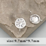 18k Rhodium Plated Zircon Handmade Charms DIY Earrings