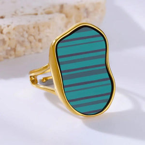 Green Acrylic Rings Stainless Steel Jewelry Couple Wedding Ring For Women Christ