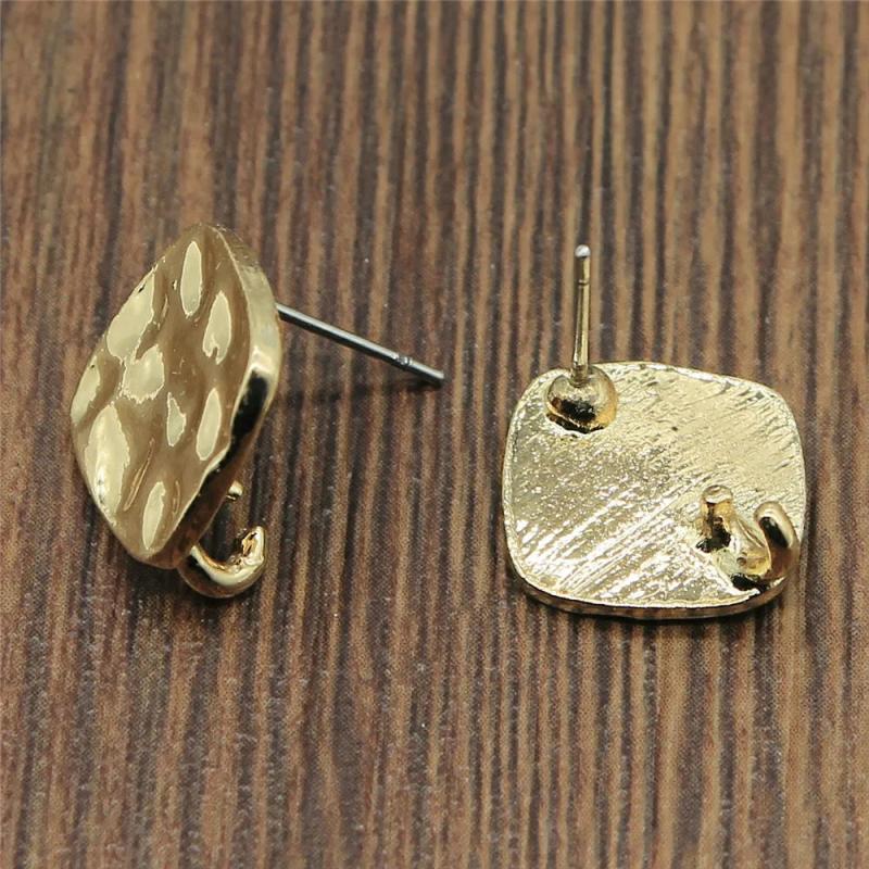 10pcs Golden Distorted Earrings Base Studs