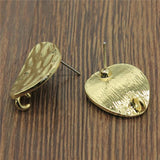 10pcs Golden Distorted Earrings Base Studs