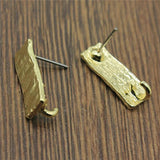 10pcs Golden Distorted Earrings Base Studs
