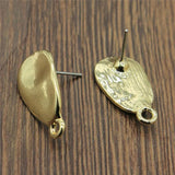 10pcs Golden Distorted Earrings Base Studs