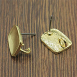 10pcs Golden Distorted Earrings Base Studs