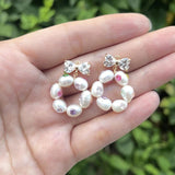Natural Pearl Zircon Charms Hand Made Jewelry Making