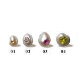 Natural Pearl Zircon Charms Hand Made Jewelry Making