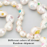Natural Pearl Zircon Charms Hand Made Jewelry Making